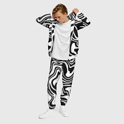 Костюм мужской Черно-белые полосы Black and white stripes, цвет: 3D-белый — фото 2