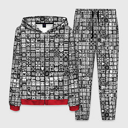 Костюм мужской Geometry Dash: BW Pattern, цвет: 3D-красный