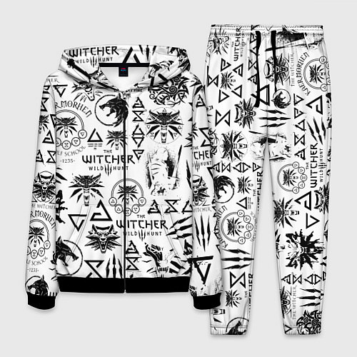 Мужской костюм THE WITCHER LOGOBOMBING ЧЁРНО БЕЛЫЙ ВЕДЬМАК ПАТТЕР / 3D-Черный – фото 1