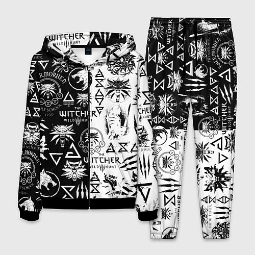 Мужской костюм THE WITCHER LOGOOMBING ВЕДЬМАК ПАТТЕРН / 3D-Черный – фото 1