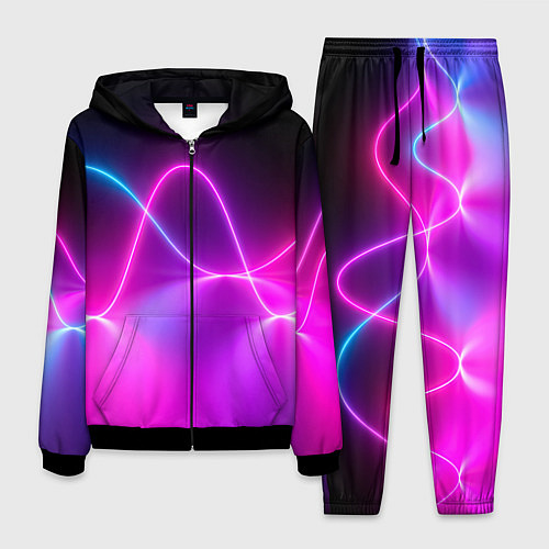 Мужской костюм Лучи света pink theme / 3D-Черный – фото 1