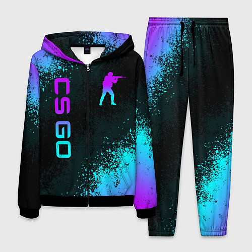 Мужской костюм CS GO NEON SYMBOL STYLE SKIN КС ГО НЕОН / 3D-Черный – фото 1