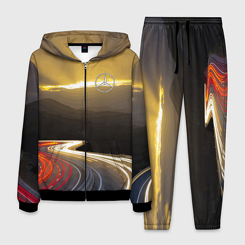 Мужской костюм Ночная трасса, Мерседес / 3D-Черный – фото 1