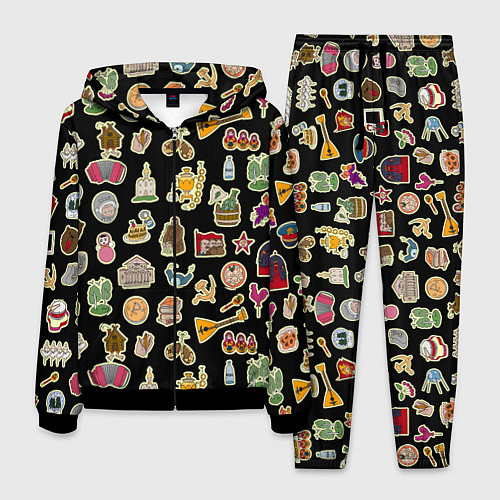 Мужской костюм Россия и СССР паттерн / 3D-Черный – фото 1