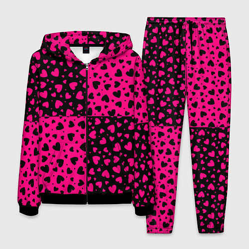 Мужской костюм Черно-Розовые сердца / 3D-Черный – фото 1