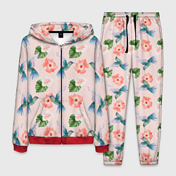 Костюм мужской Колибри и нежные цветы, цвет: 3D-красный