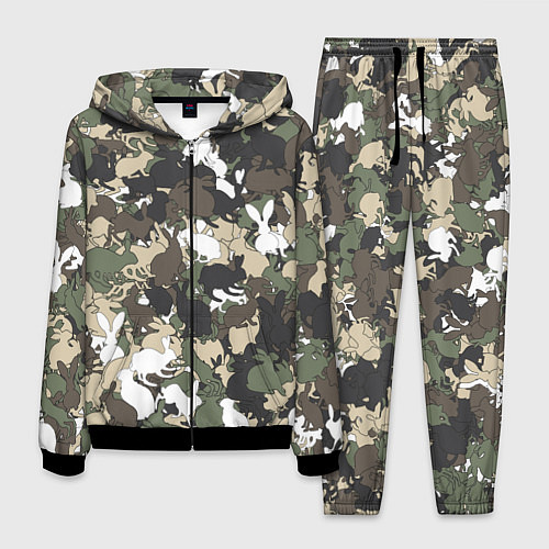 Мужской костюм Камуфляж с кроликами / 3D-Черный – фото 1
