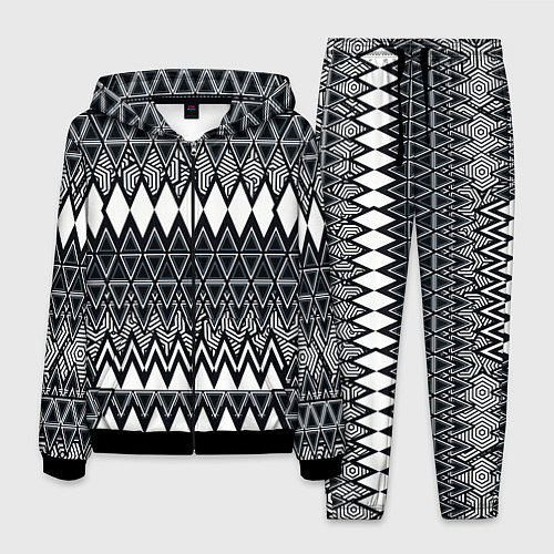 Мужской костюм Белые ромбы / 3D-Черный – фото 1