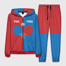 Костюм мужской PING PONG теннис, цвет: 3D-красный