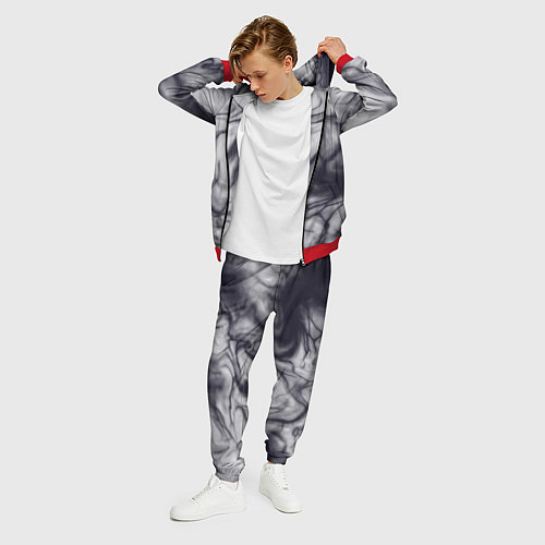 Мужской костюм Бело-черный тай-дай / 3D-Красный – фото 3