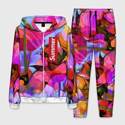 Костюм мужской Красочный летний цветочный паттерн Summer color pa, цвет: 3D-белый