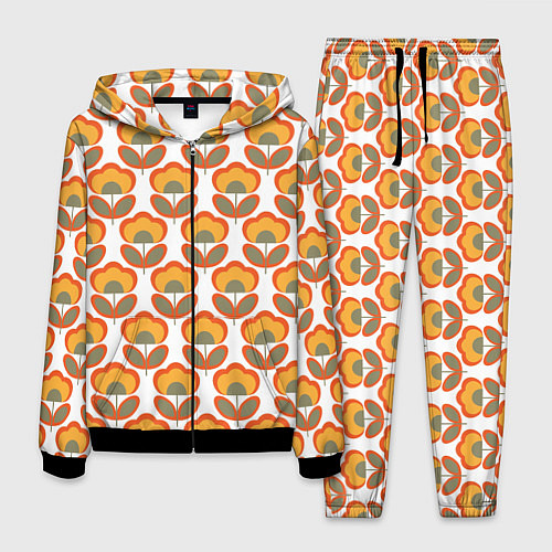 Мужской костюм ЦВЕТЫ В СТИЛЕ 70х / 3D-Черный – фото 1