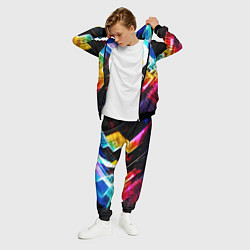 Костюм мужской Неоновая молния Абстракция Neon Lightning Abstract, цвет: 3D-черный — фото 2