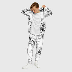 Костюм мужской Черные ветки деревьев на белом фоне, цвет: 3D-белый — фото 2