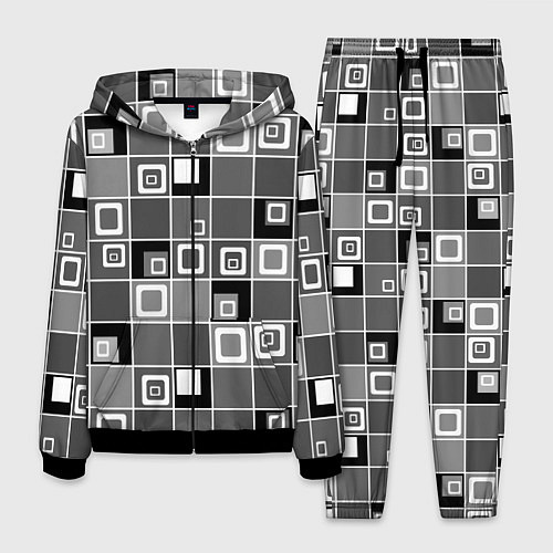 Мужской костюм Geometric shapes черно-белый / 3D-Черный – фото 1