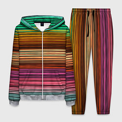 Костюм мужской Multicolored thin stripes Разноцветные полосы, цвет: 3D-меланж