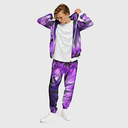 Костюм мужской Неоновый фрактал черный с фиолетовым Абстракция, цвет: 3D-белый — фото 2