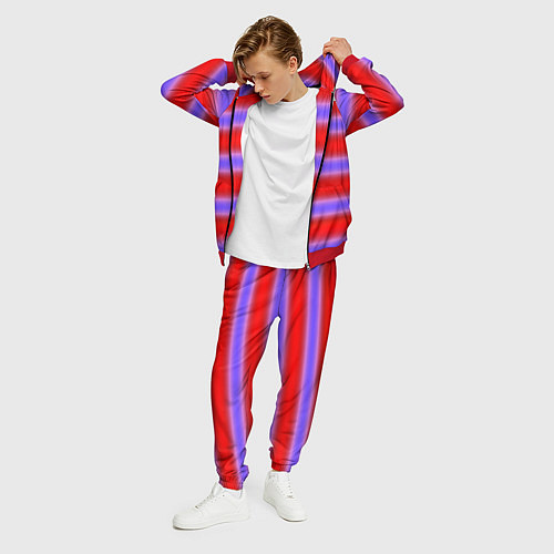 Мужской костюм Striped pattern мягкие размытые полосы красные фио / 3D-Красный – фото 3