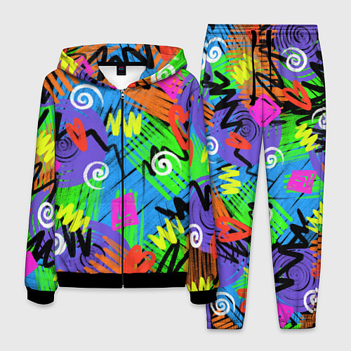 Мужской костюм Яркий геометрический принт / 3D-Черный – фото 1