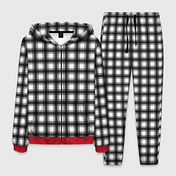 Костюм мужской Black and white trendy checkered pattern, цвет: 3D-красный