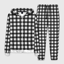 Костюм мужской Black and white trendy checkered pattern, цвет: 3D-белый