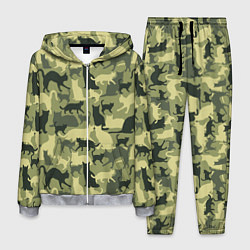 Костюм мужской Кошачий камуфляж в зеленой гамме, цвет: 3D-меланж