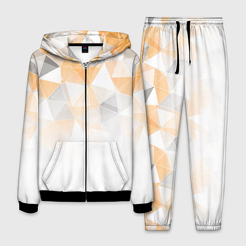 Мужской костюм Однотонный белый и желто-серый геометрический / 3D-Черный – фото 1