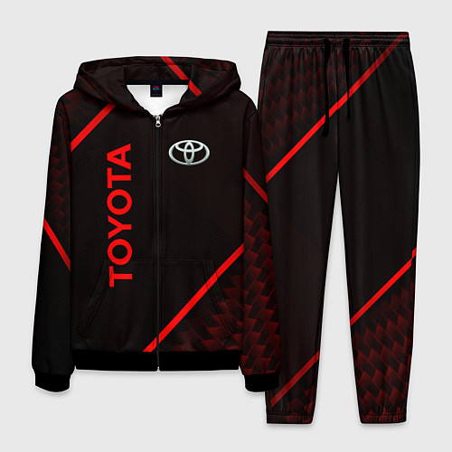 Мужской костюм Toyota Красная абстракция / 3D-Черный – фото 1