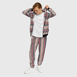 Костюм мужской Серые, бежевые, красные полосы с текстурой дерева, цвет: 3D-черный — фото 2