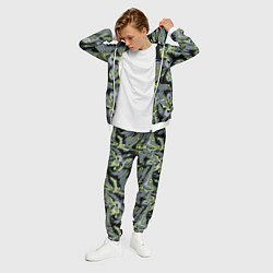 Костюм мужской Черный, серые, желтые каракули, цвет: 3D-белый — фото 2