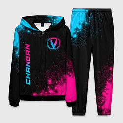 Костюм мужской Changan - neon gradient: надпись, символ, цвет: 3D-черный