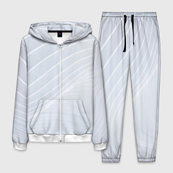 Костюм мужской Серый фон и белые линии, цвет: 3D-белый