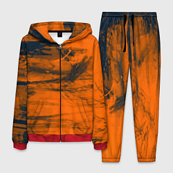 Костюм мужской Абстрактная оранжевая поверхность и чёрные тени, цвет: 3D-красный