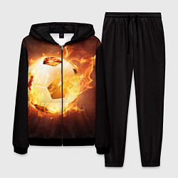 Костюм мужской Футбольный мяч огонь, цвет: 3D-черный