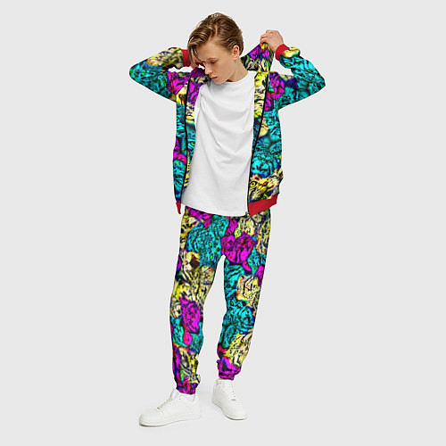 Мужской костюм Психоделические манулы / 3D-Красный – фото 3