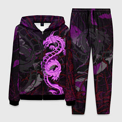 Костюм мужской Неоновый дракон purple dragon, цвет: 3D-черный