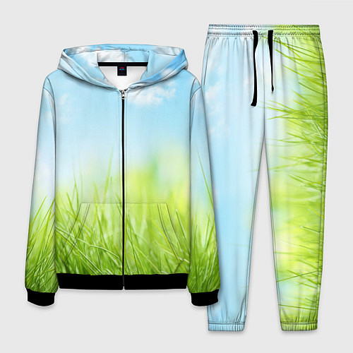 Мужской костюм Зелень и небо / 3D-Черный – фото 1