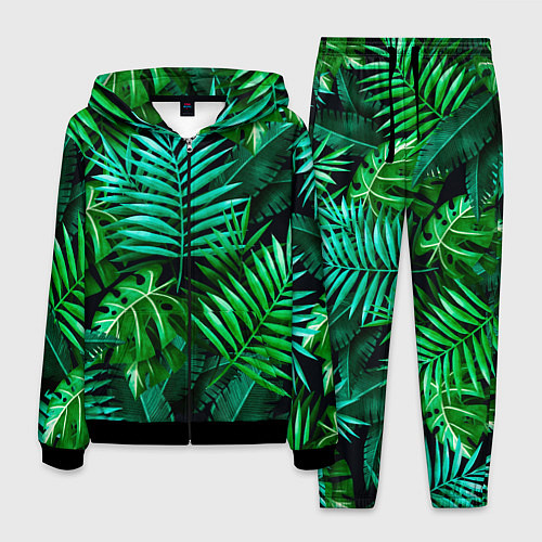 Мужской костюм Тропические растения - текстура / 3D-Черный – фото 1