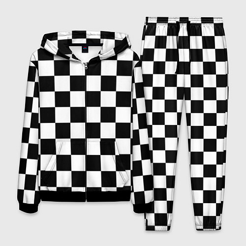 Мужской костюм Шахматные клетки - текстура / 3D-Черный – фото 1