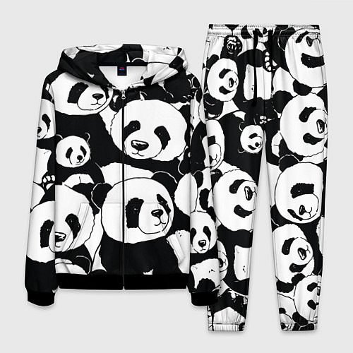 Мужской костюм С пандами паттерн / 3D-Черный – фото 1