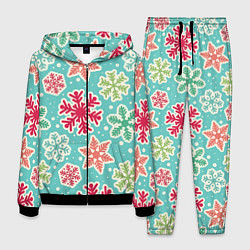 Костюм мужской Весёлые снежинки, цвет: 3D-черный