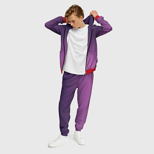 Мужской костюм Пурпурный-лиловый градиент / 3D-Красный – фото 3
