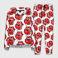 Костюм мужской Ахегао губы с языком в стиле поп арт, цвет: 3D-меланж