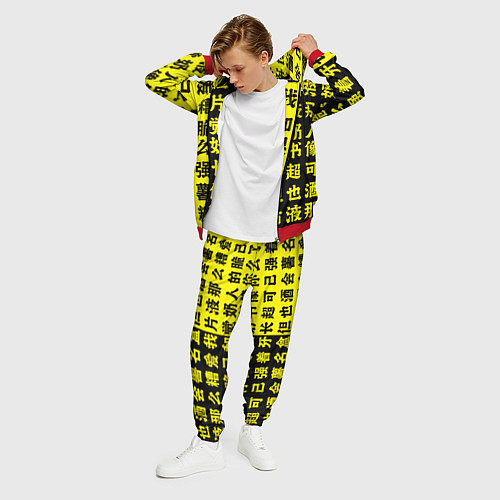 Мужской костюм Иероглифы Япония / 3D-Красный – фото 3