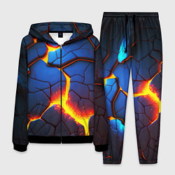 Мужской костюм Яркая неоновая лава, разломы