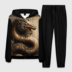 Костюм мужской Китайский дракон с открытой пастью, цвет: 3D-черный