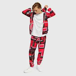 Костюм мужской Блоки узорная геометрия, цвет: 3D-белый — фото 2