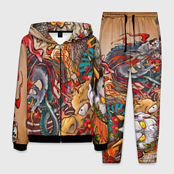 Мужской костюм Иредзуми: демон и дракон