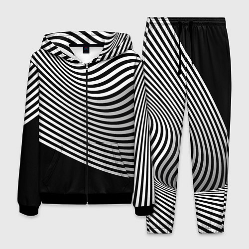 Мужской костюм Trendy raster pattern / 3D-Черный – фото 1