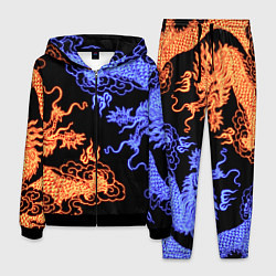 Костюм мужской Парящие неоновые драконы, цвет: 3D-черный